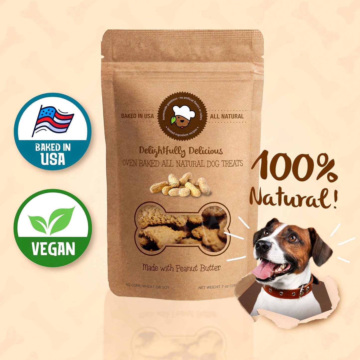 Peanut Butter Dog Treats | Natural Dog Treat